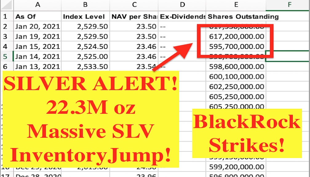 HUGE SLV Inventory Jump of 22.3 Million Oz&##x21;
