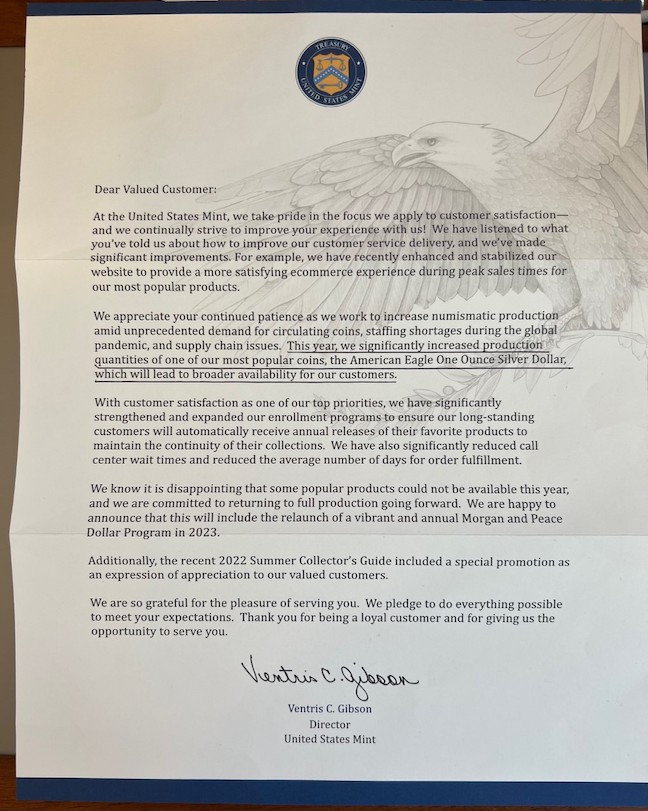 US Mint Claims to have Significantly Increased Silver Eagle Production&##x3f;